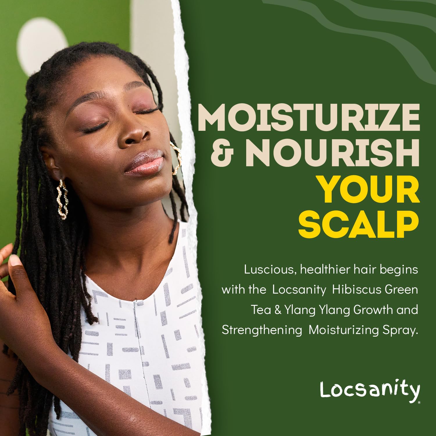 Locsanity Hibisco Verde Spray Cabello: ingredientes clave que nutren desde la raíz.