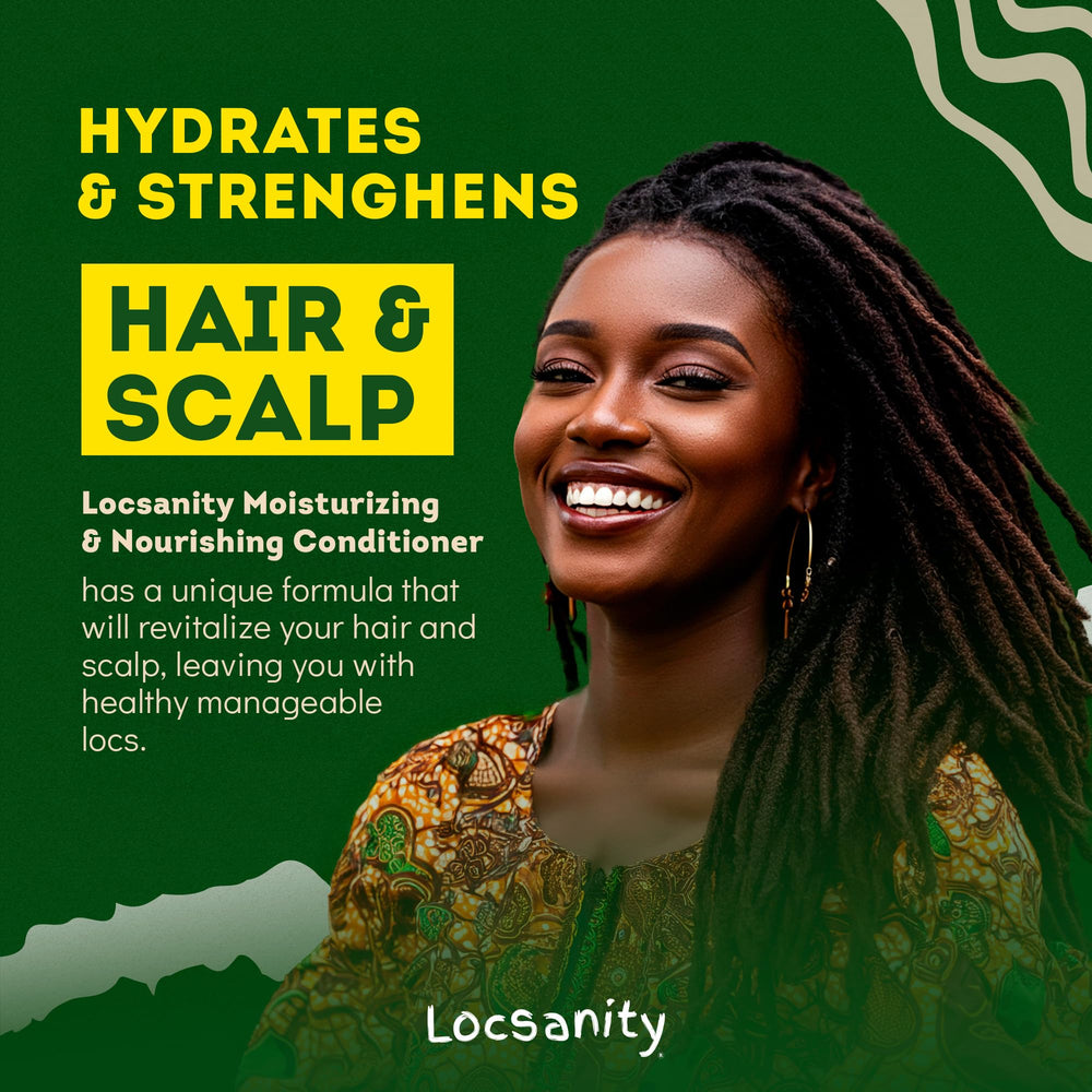 Shower scene showing refreshing cleanse for scalp and locs