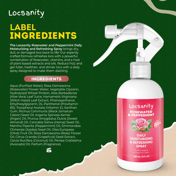 Locsanity Rosewater Peppermint Spray scalp refresh at roots