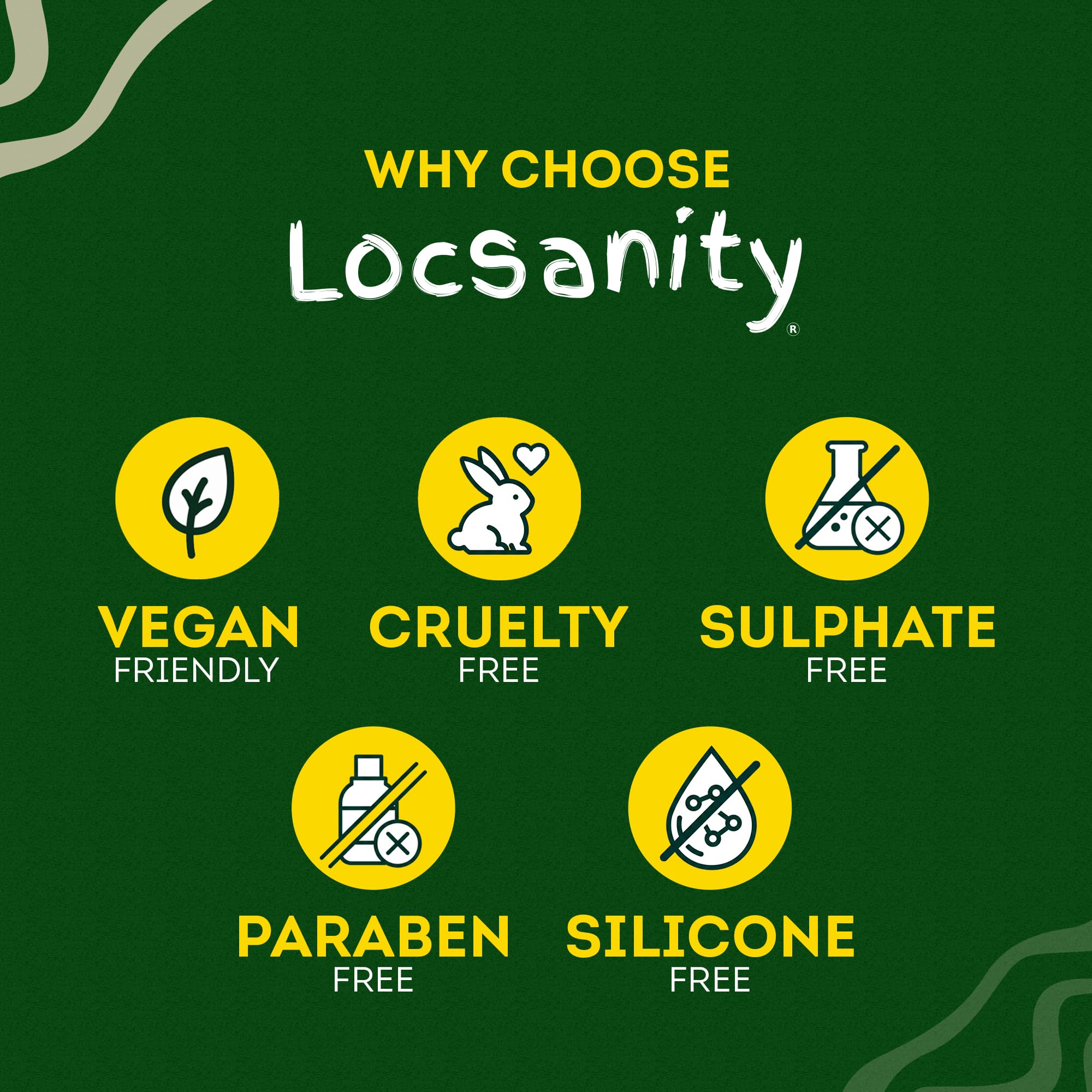 Locsanity tamaños disponibles, 4 onzas a 32 onzas para uso diario.