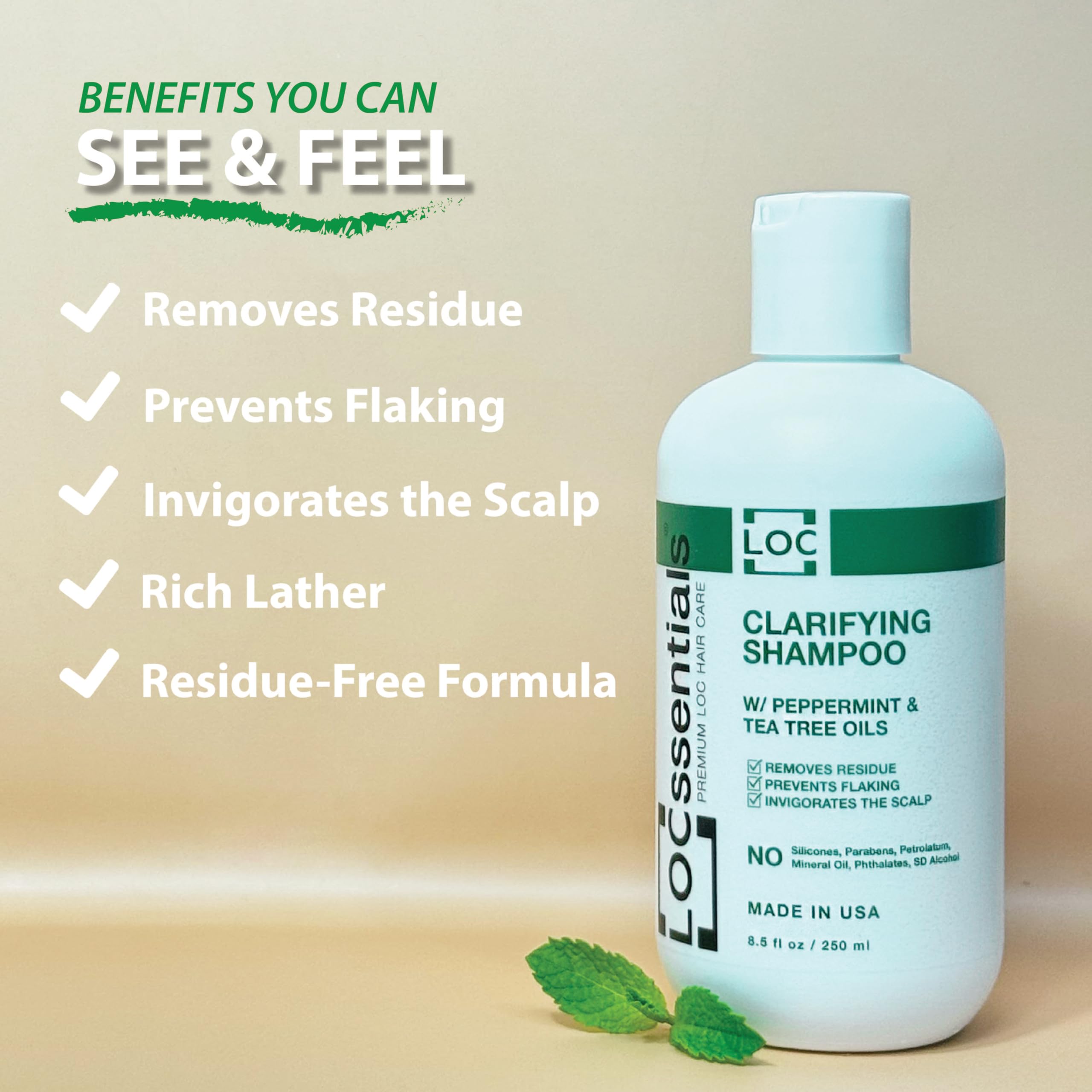 LOCssentials champú clarificante para trenzas, limpia sin residuo y cuida el cuero cabelludo