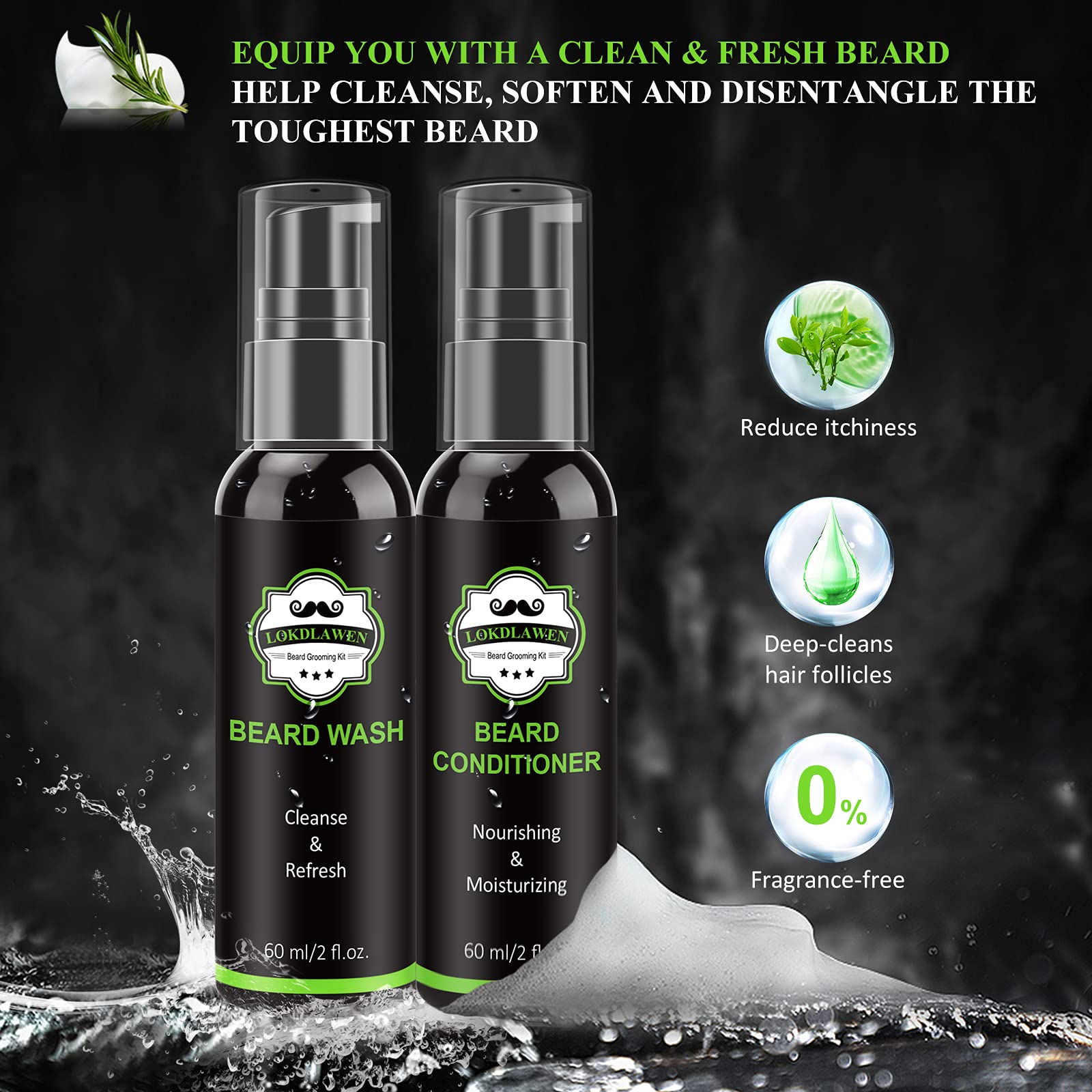 LOKDLAWEN aceite para barba en botella, absorción rápida y acabado natural
