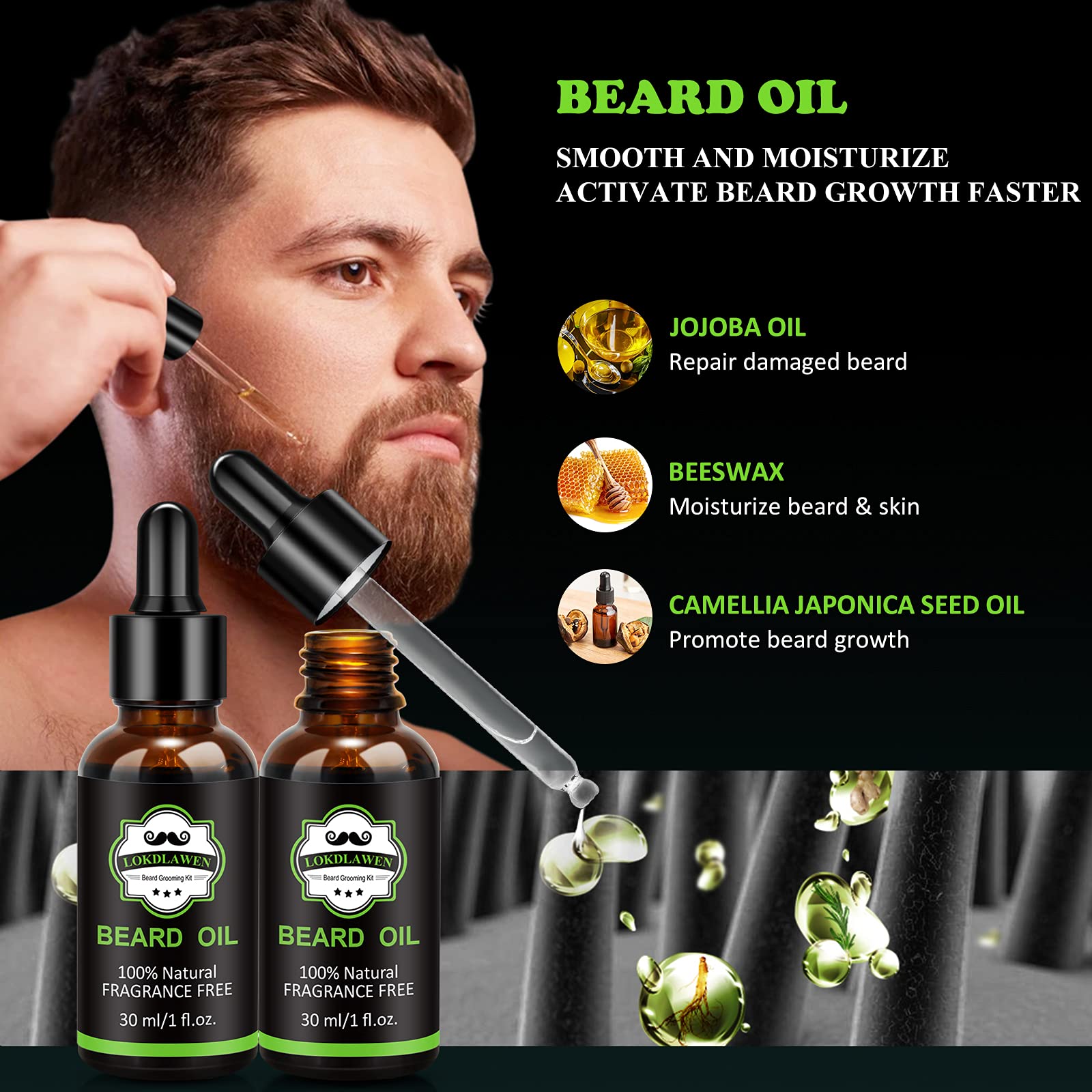 LOKDLAWEN bálsamo para barba, controla y da forma con brillo suave