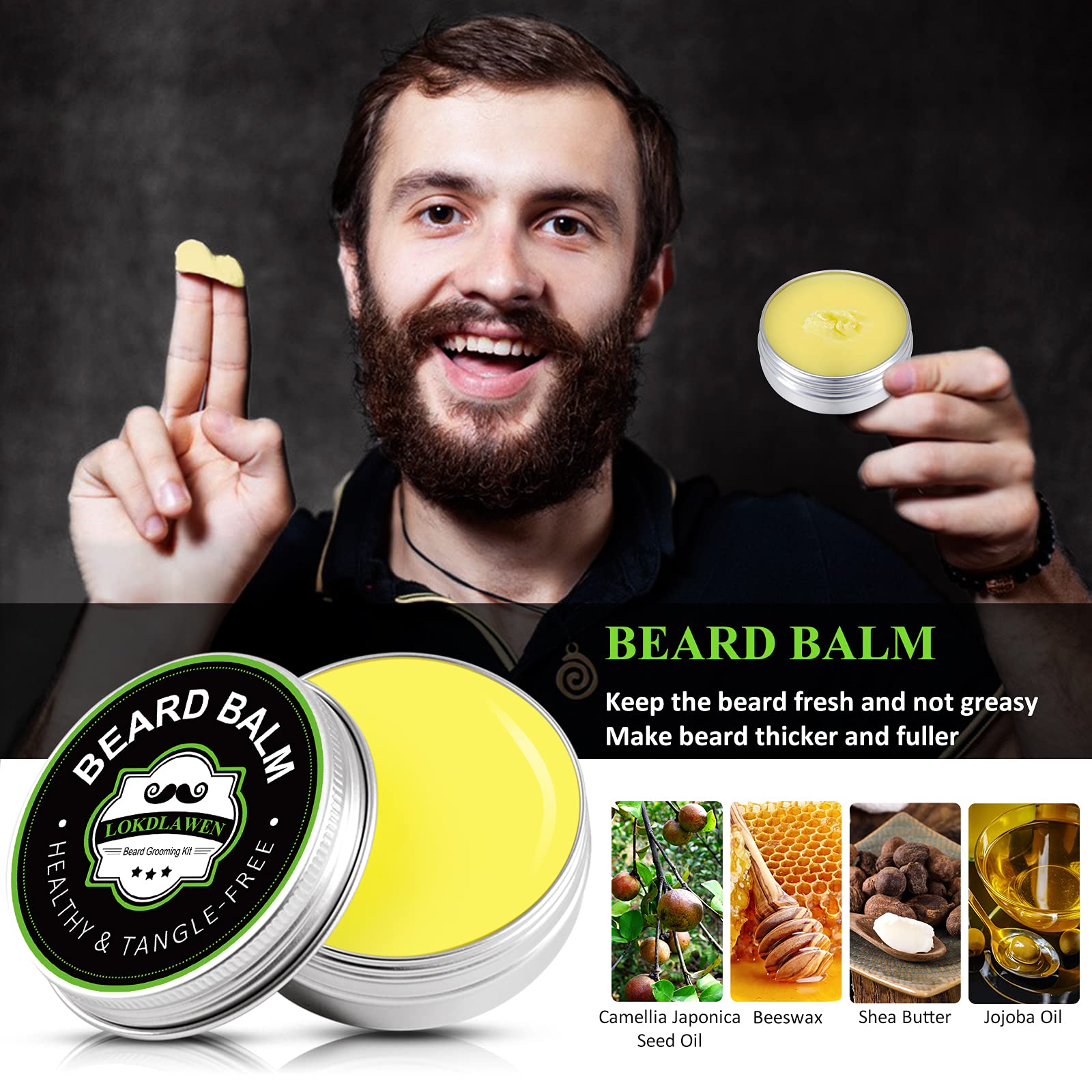 LOKDLAWEN cepillo para barba, distribuye el producto de manera uniforme