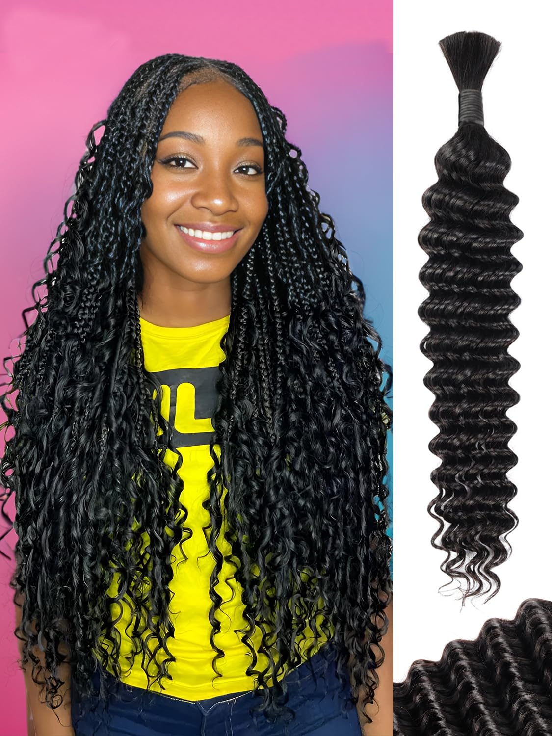 LOLLY HAIR onda agua profunda para trenzas, resultado duradero.