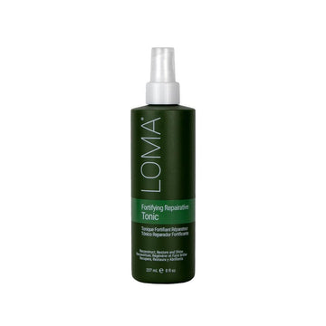 Loma Tonico Fortificante Reparador, vertido en botella, aporta brillo natural.