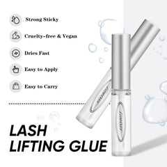 Lomansa Lash Lift adhesivo-sin-residuos facilita retirada limpia sin residuos.