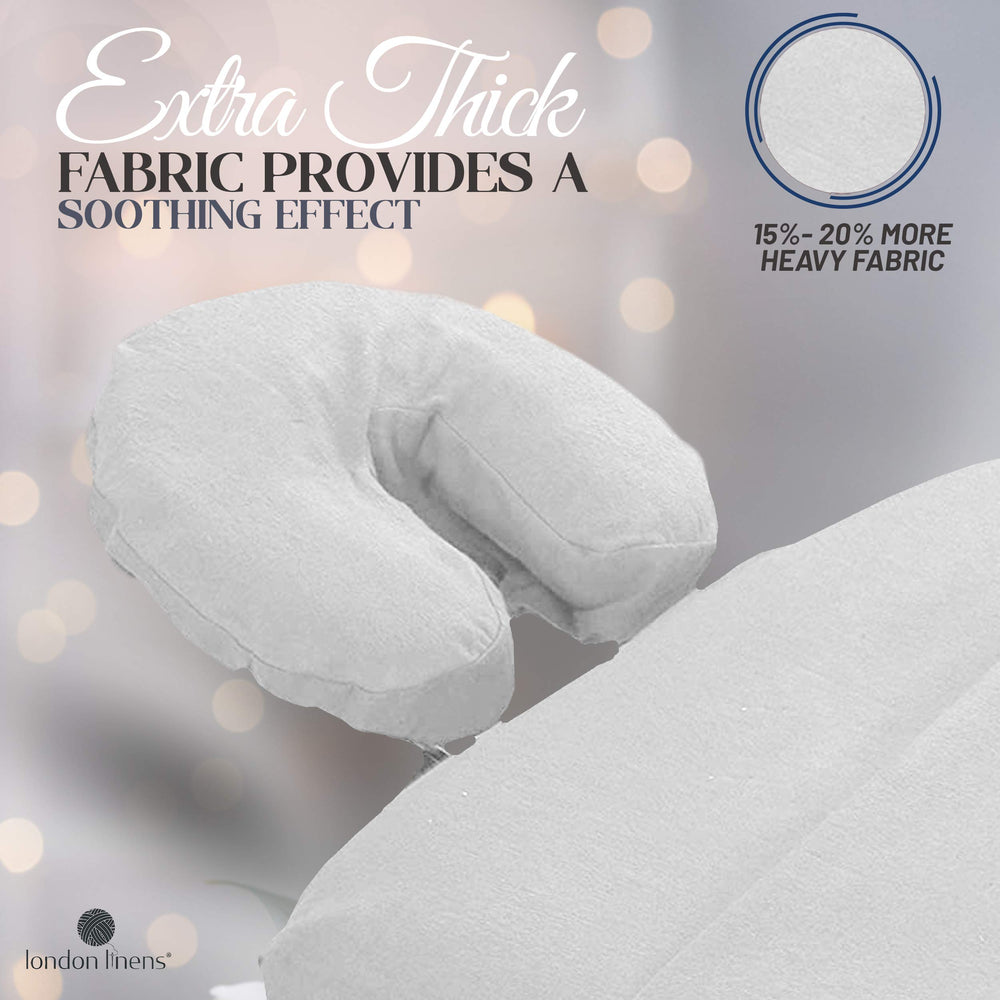 Funda ajustable para reposacabezas London Linens, cierre elástico, blanco.