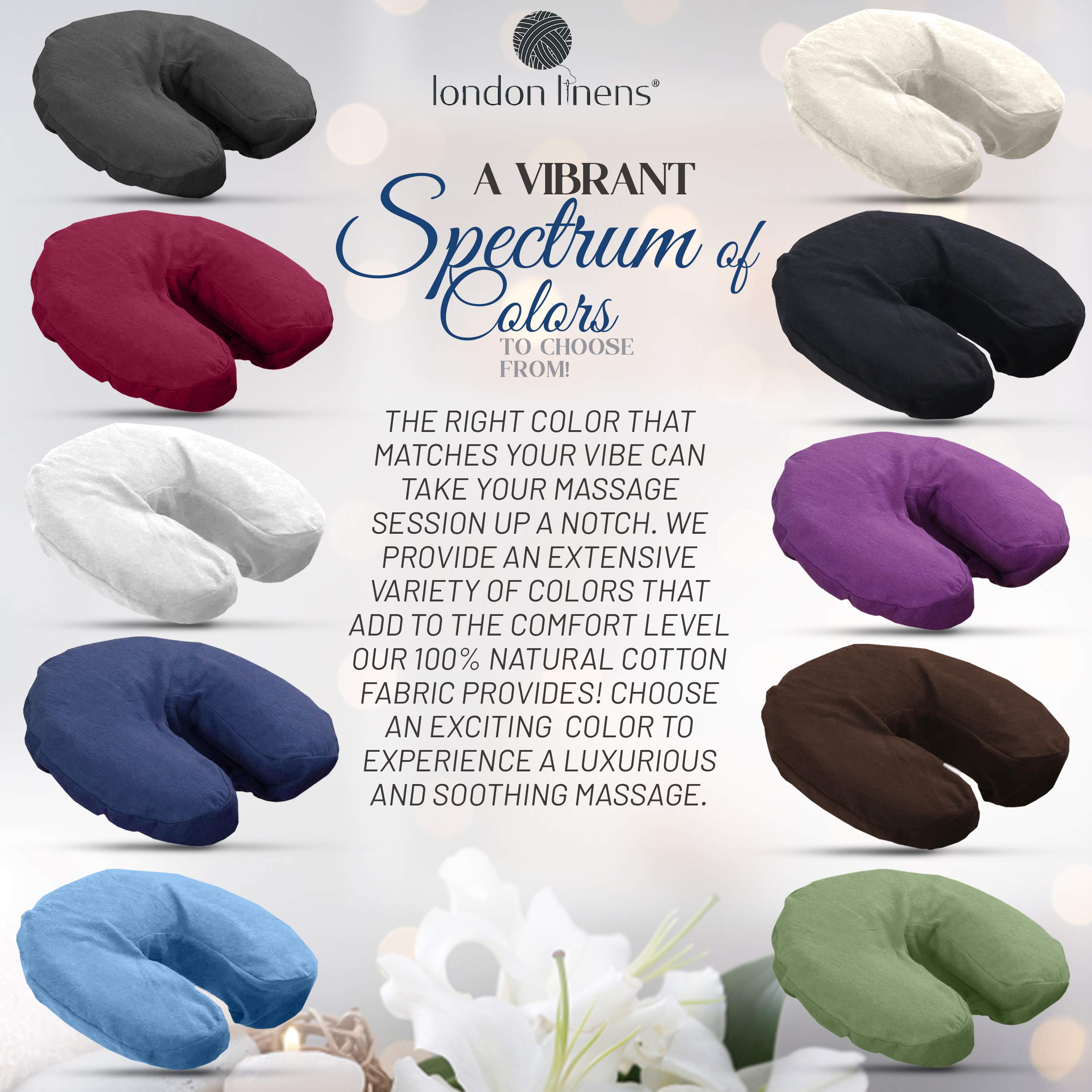 Espesor extra 165gsm: funda de cabeza London Linens, durabilidad para uso intensivo, blanco.