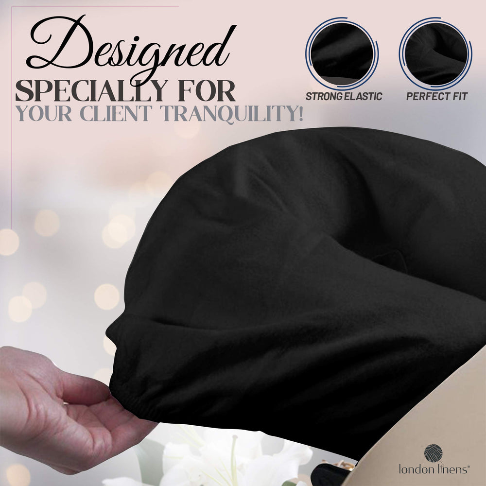 London Linens acabado lujo negro; añade confort y estilo a sesiones.