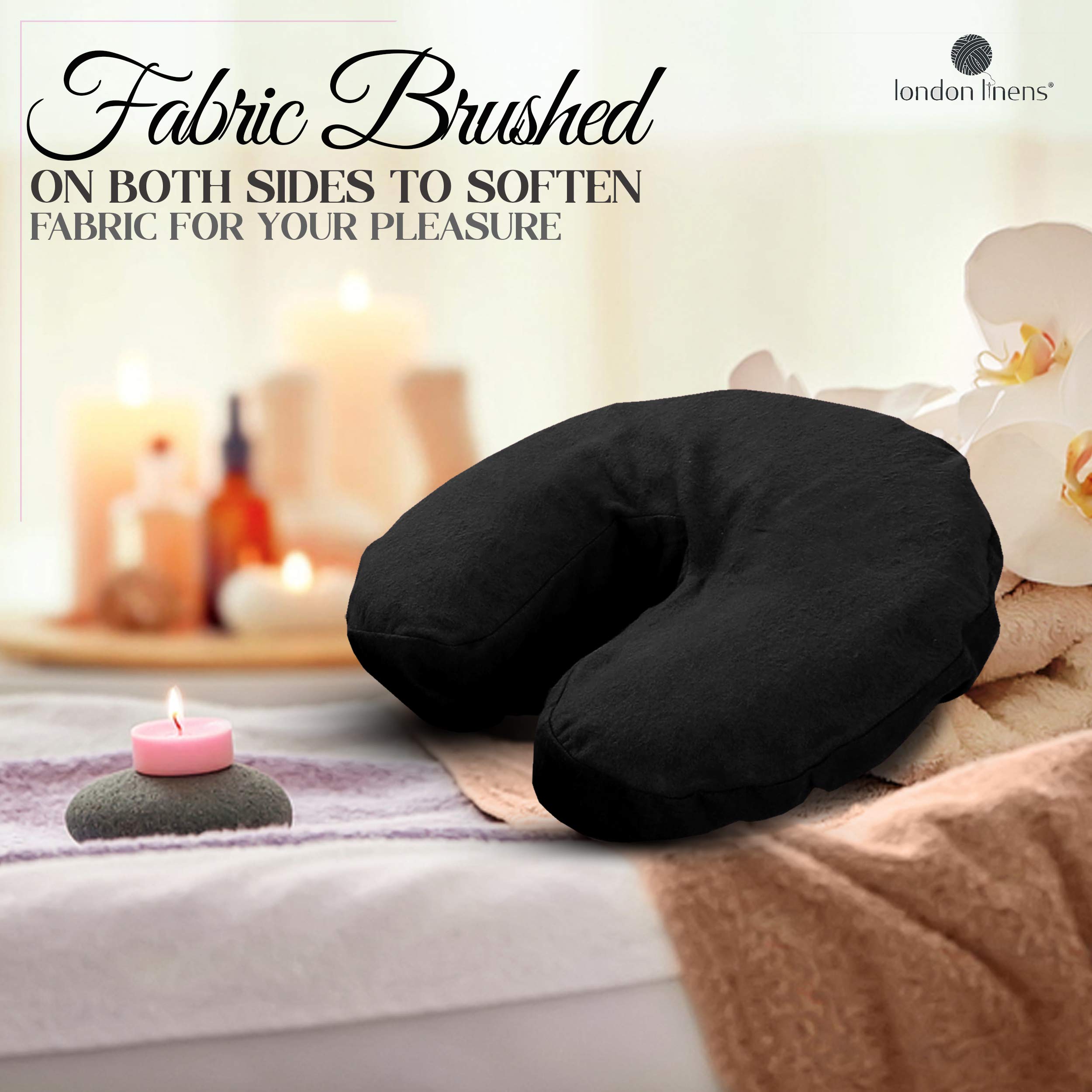 London Linens ajuste firme negro; funda duradera para uso comercial.