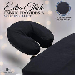 London Linens grosor 165gsm negro; mayor durabilidad para uso comercial.