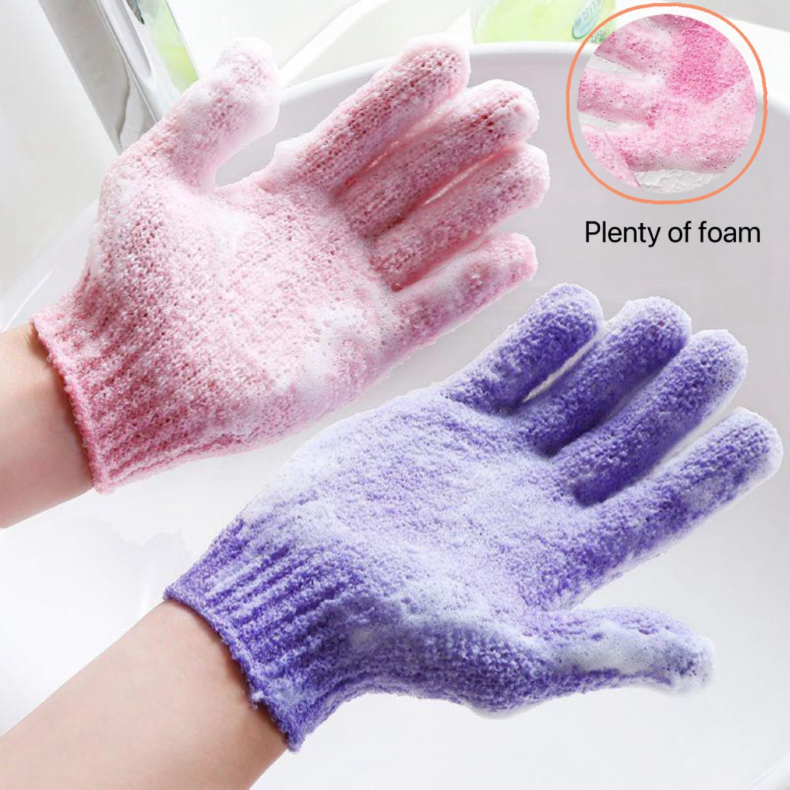 Longco guantes exfoliantes para ducha: uso en ambos lados para exfoliar