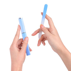 Longluosi estuche para lima de uñas de vidrio, protección y transporte seguros.