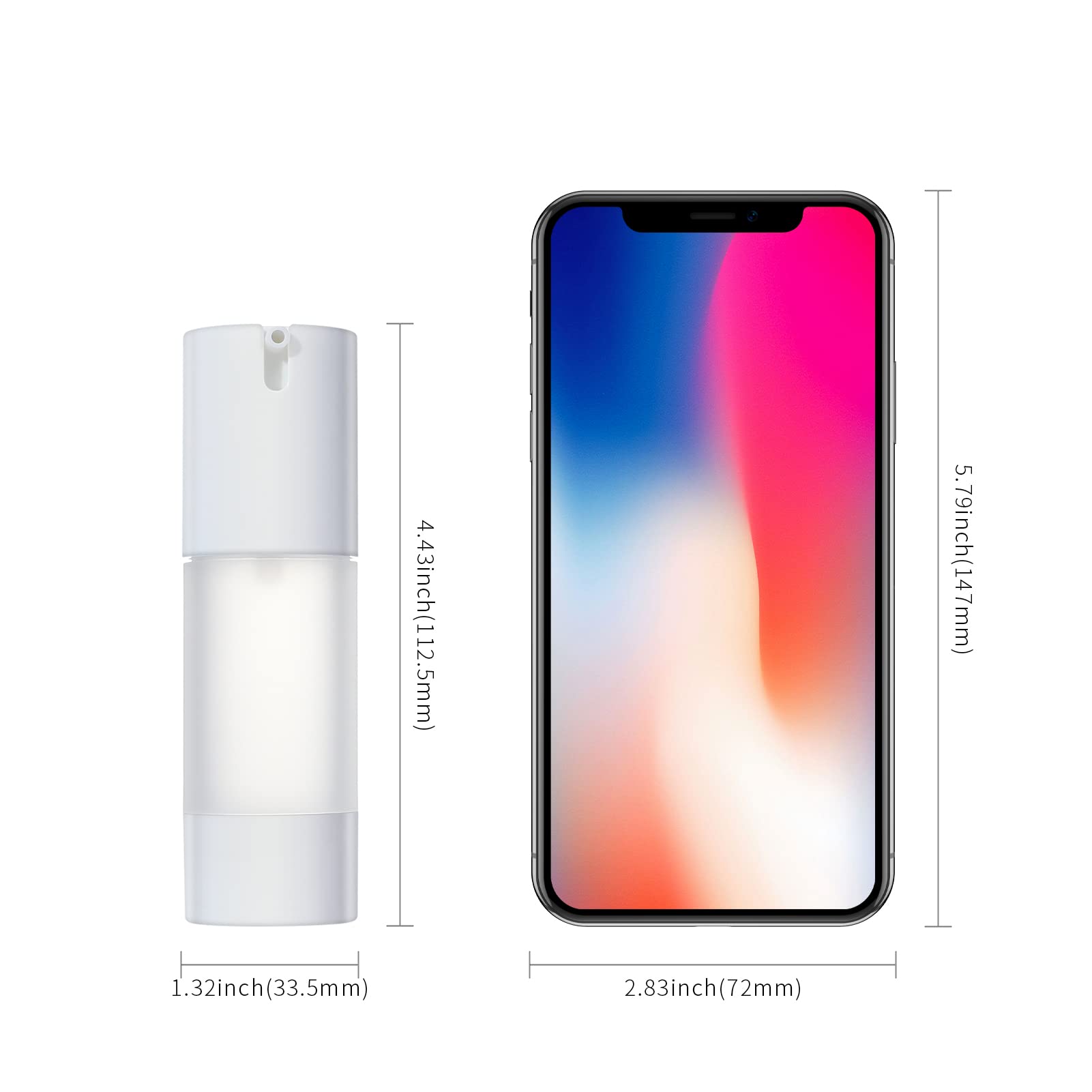 Longway pack de 6 botellas sin aire para viaje