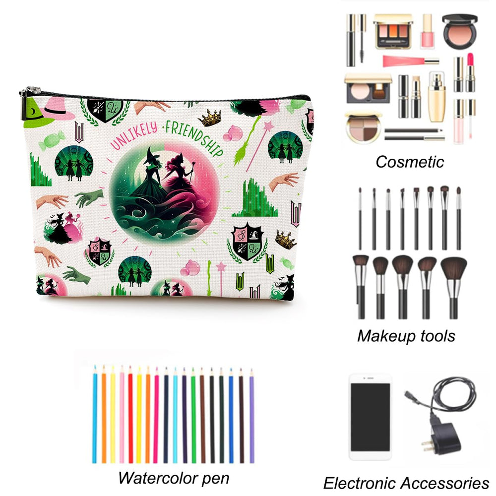 LONGXIN bolso maquillaje con cierre deslizante suave, ideal para viajar.