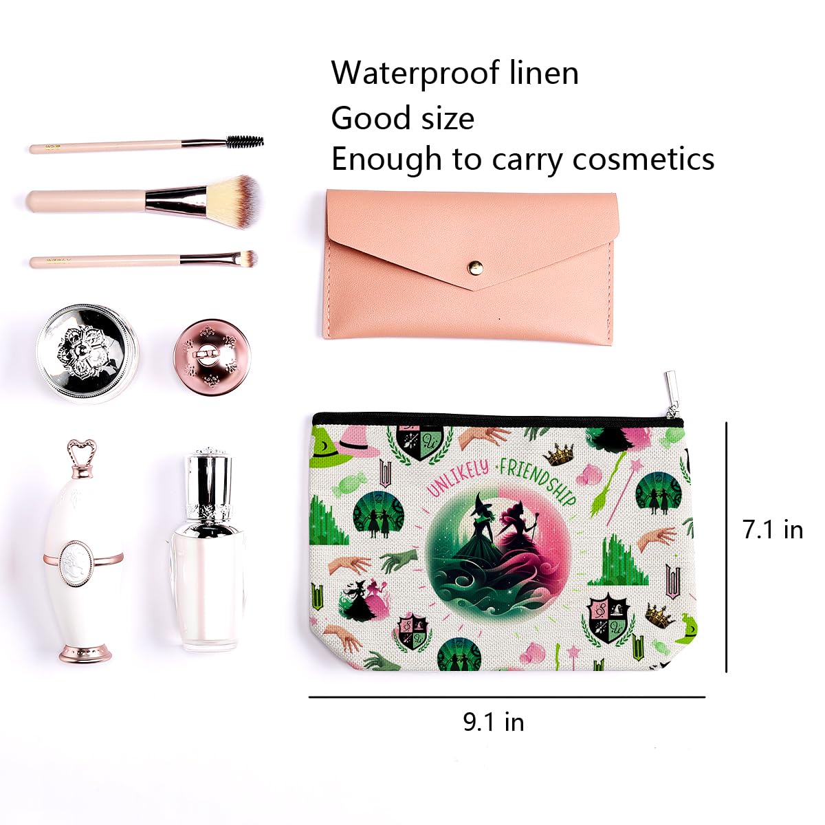 LONGXIN bolso maquillaje impermeable, lino, práctico y duradero.