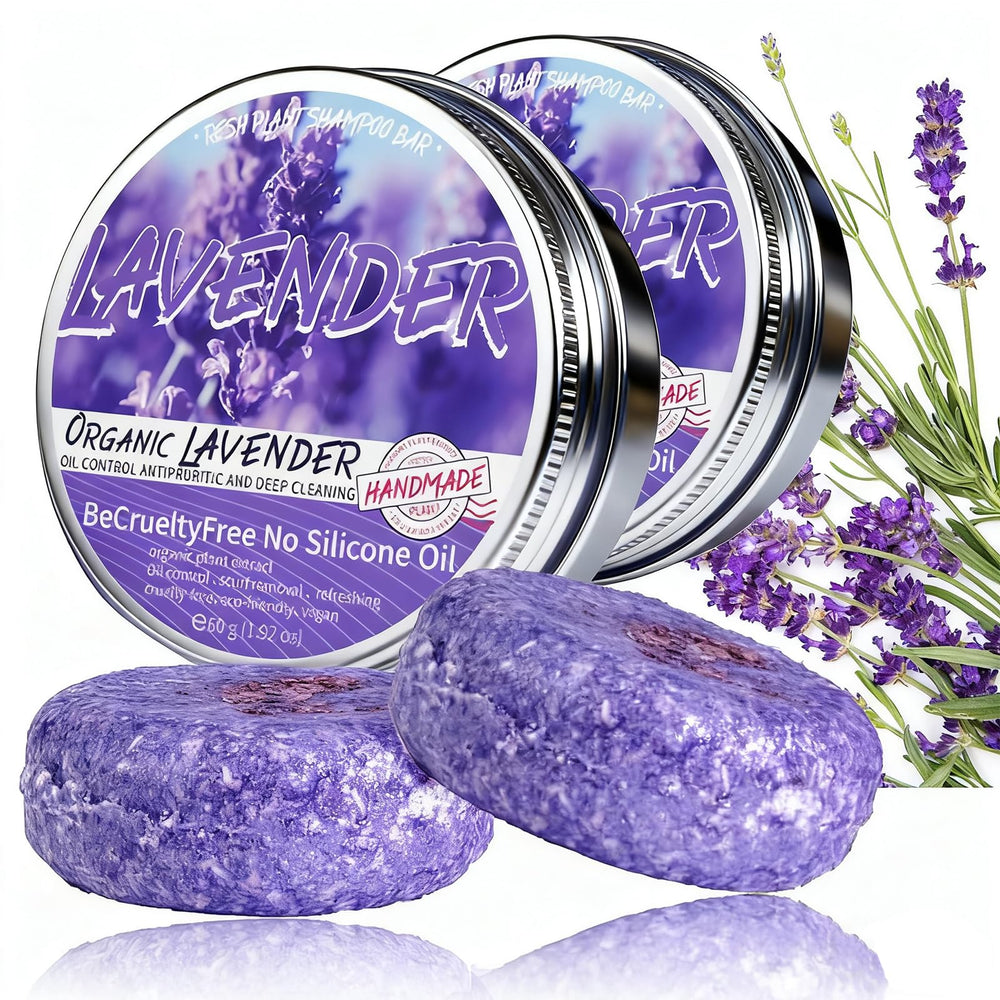 Barra de champú Loobexery para cabello gris lavanda hidrata suavemente el cuero cabelludo.