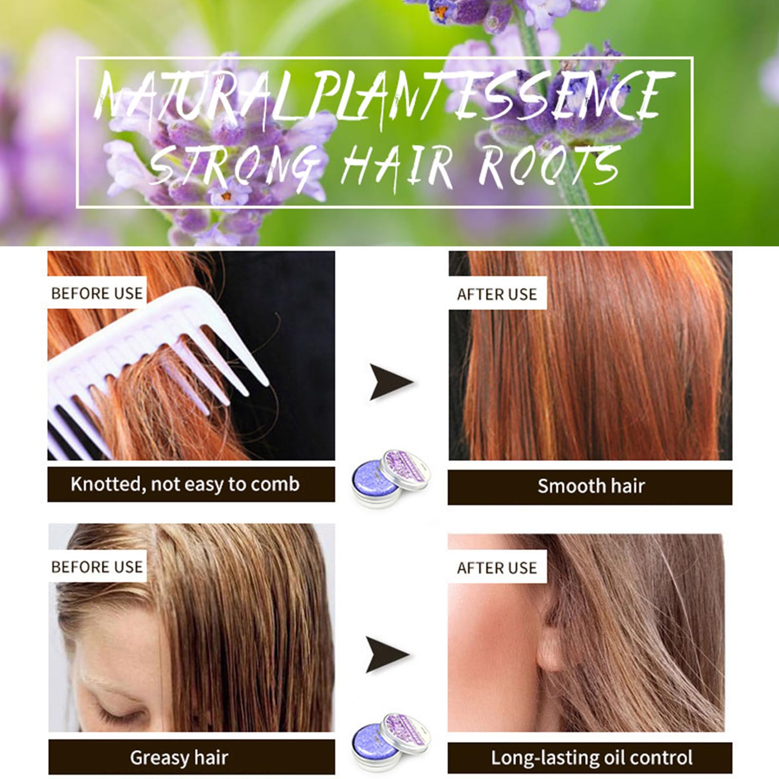 Resultados suaves y revitalizados con Loobexery para cabello gris lavanda.