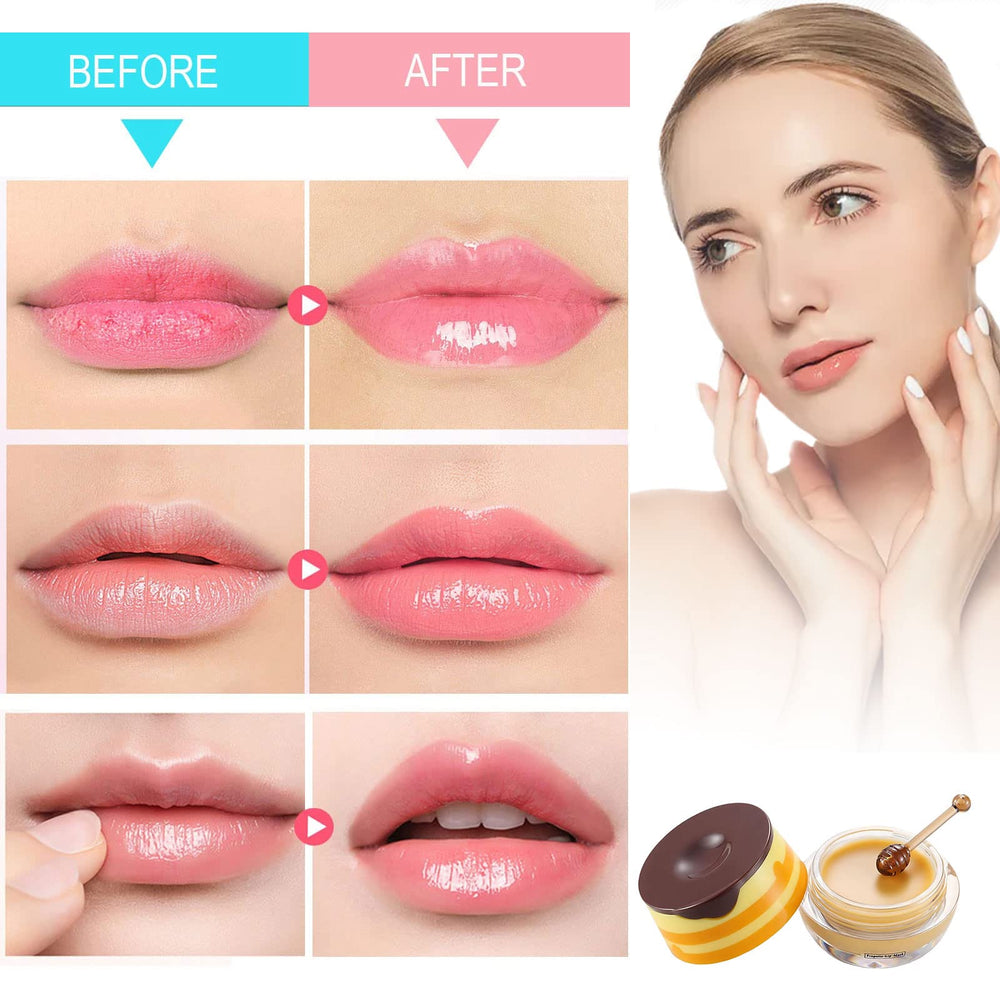 Mascarilla labial Loobexery con miel y fresa suaviza labios con aroma.