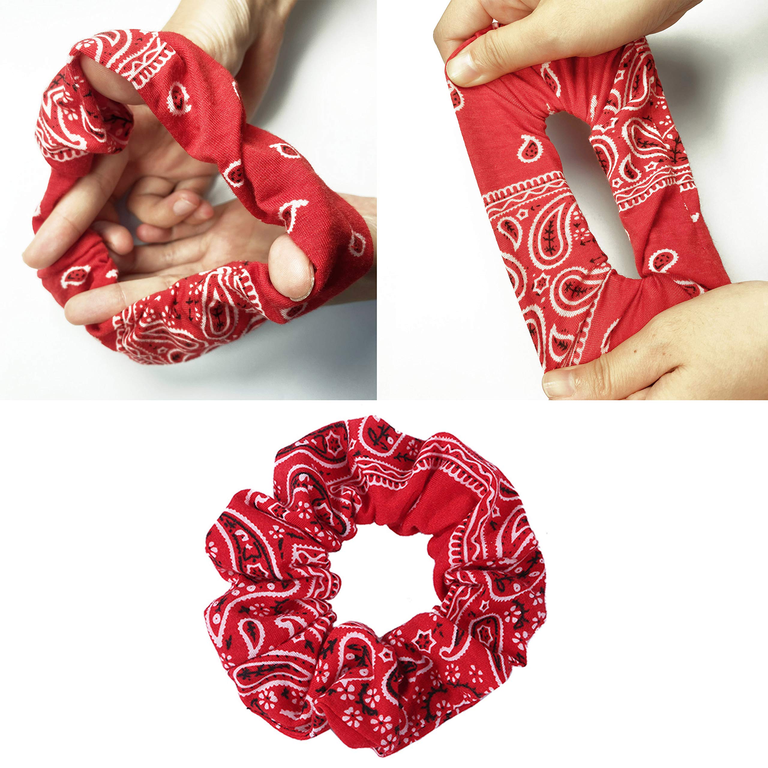 LOOKSEVEN scrunchies rojo, añade acento vibrante al peinado.