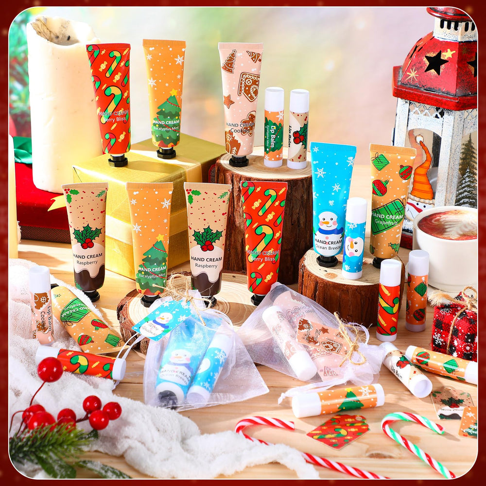 Crema de manos con patrones festivos de Loopeer, hidratación suave en invierno.