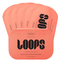 LOOPS mascarilla hidrogel - empaque: sensación refrescante y cuidado suave para ojos.