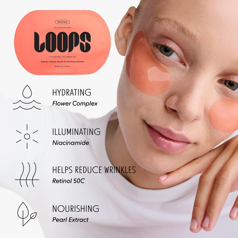 LOOPS mascarilla hidrogel - uso de 10 minutos para resultados visibles rápidamente.