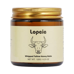 Lopeie Manteca de vaca crema batida lavanda en envase para la piel