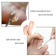 Cuchillo de pedicura de acero inoxidable de LOPURO para eliminar piel muerta con precisión.