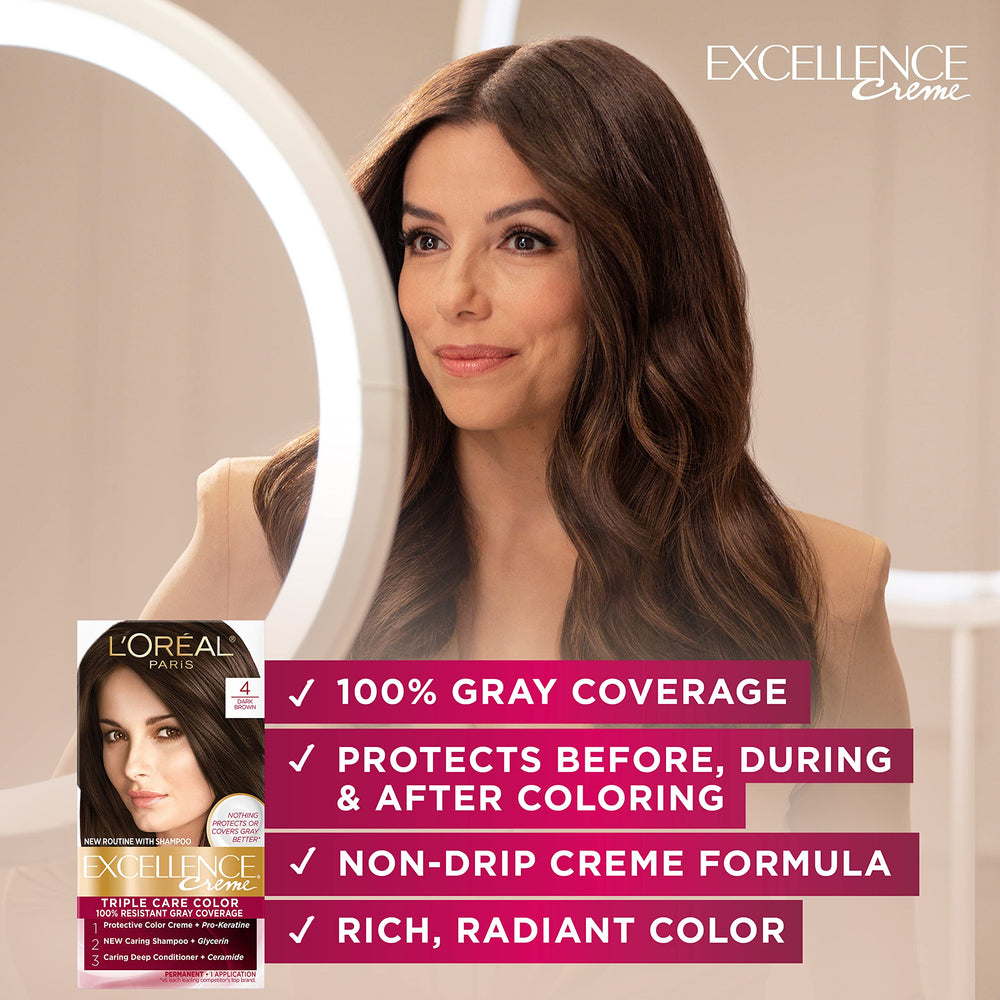 L’Oréal Paris Excellence Creme: triple cuidado protege el cabello durante el tinte.