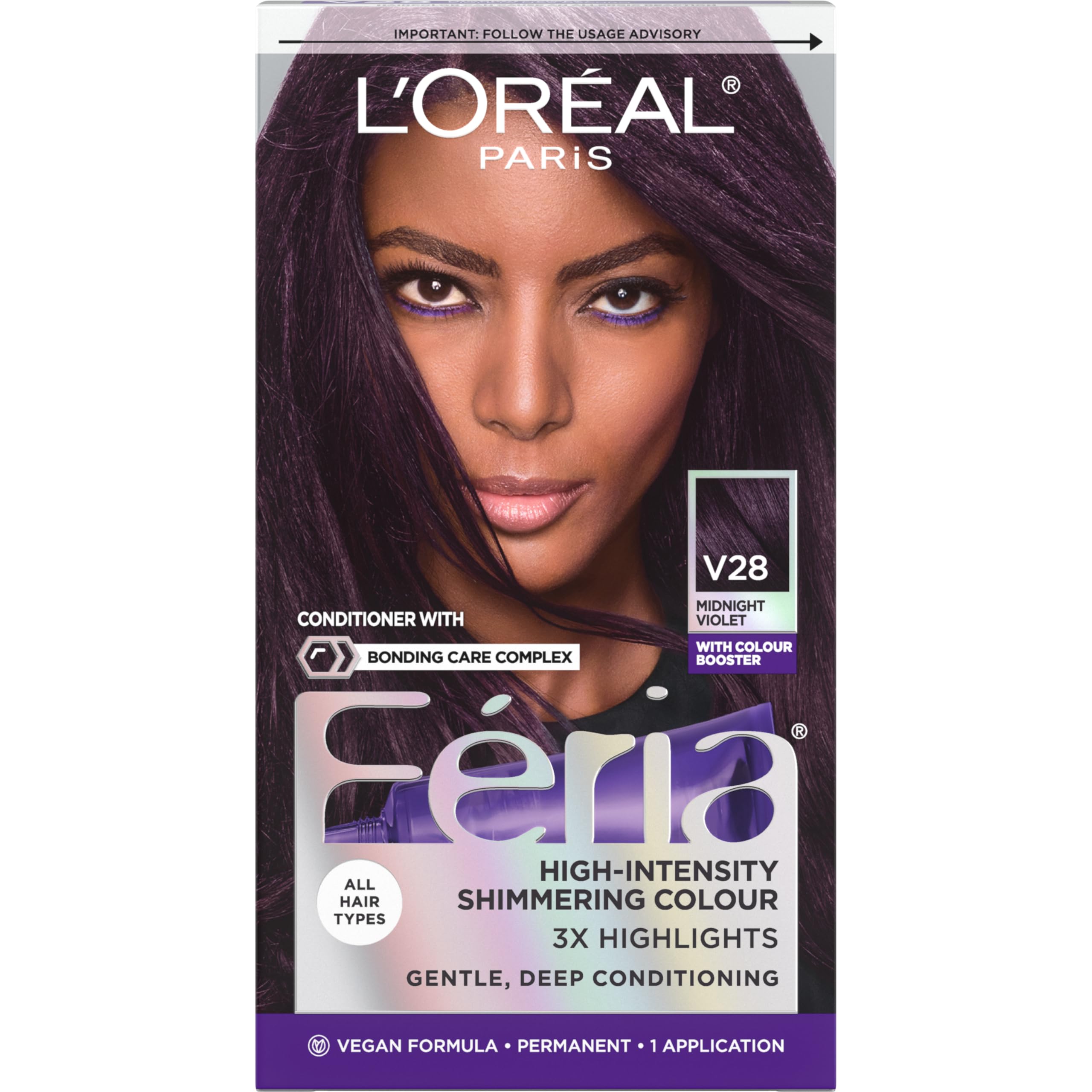 Tinte Feria en Violeta Medianoche para color profundo y duradero.