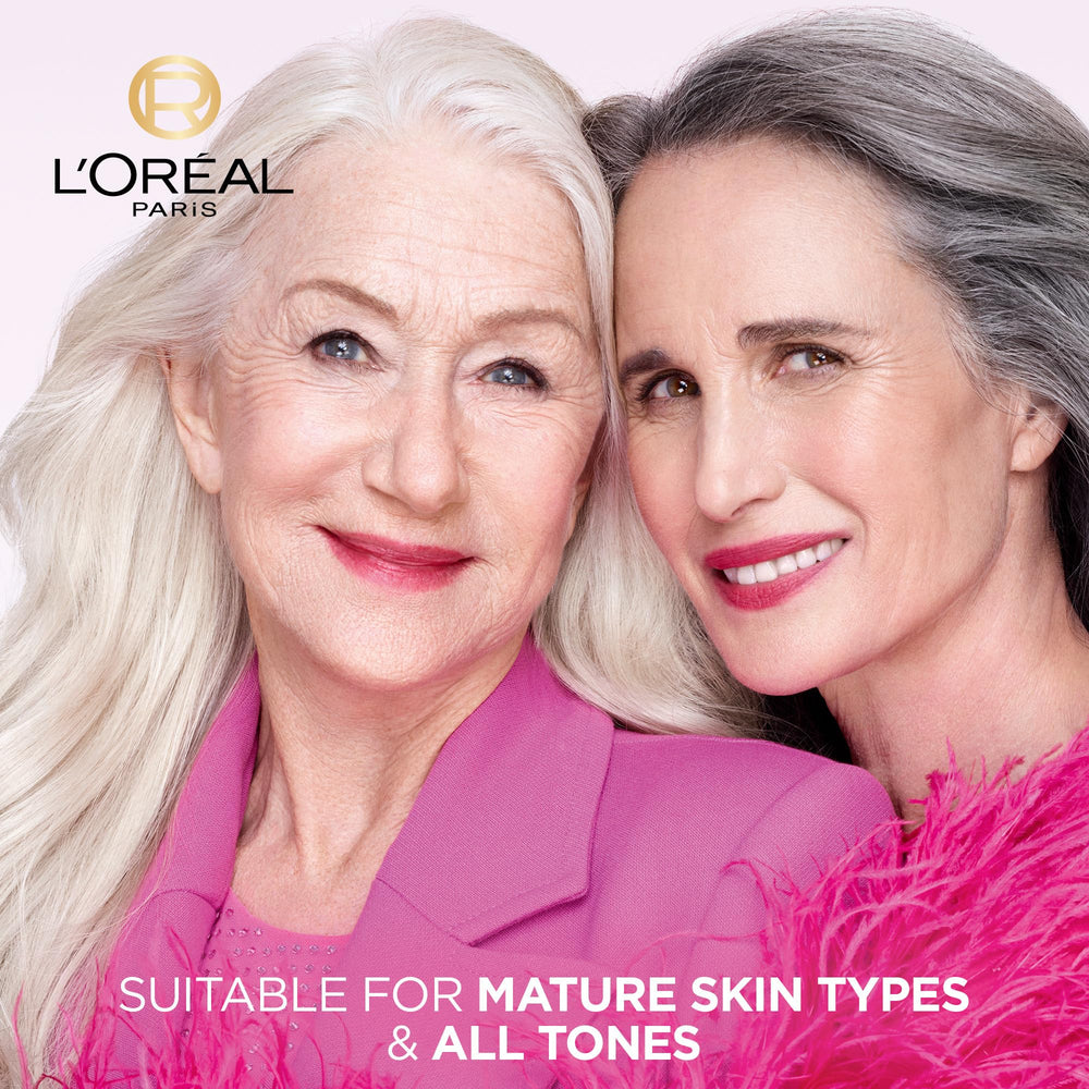 Probado dermatológicamente para suavidad y confort en piel madura con Rosy Tone.
