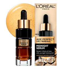 L'Oréal Paris Age Perfect Serum nocturno: botella elegante para hidratación y renovación.