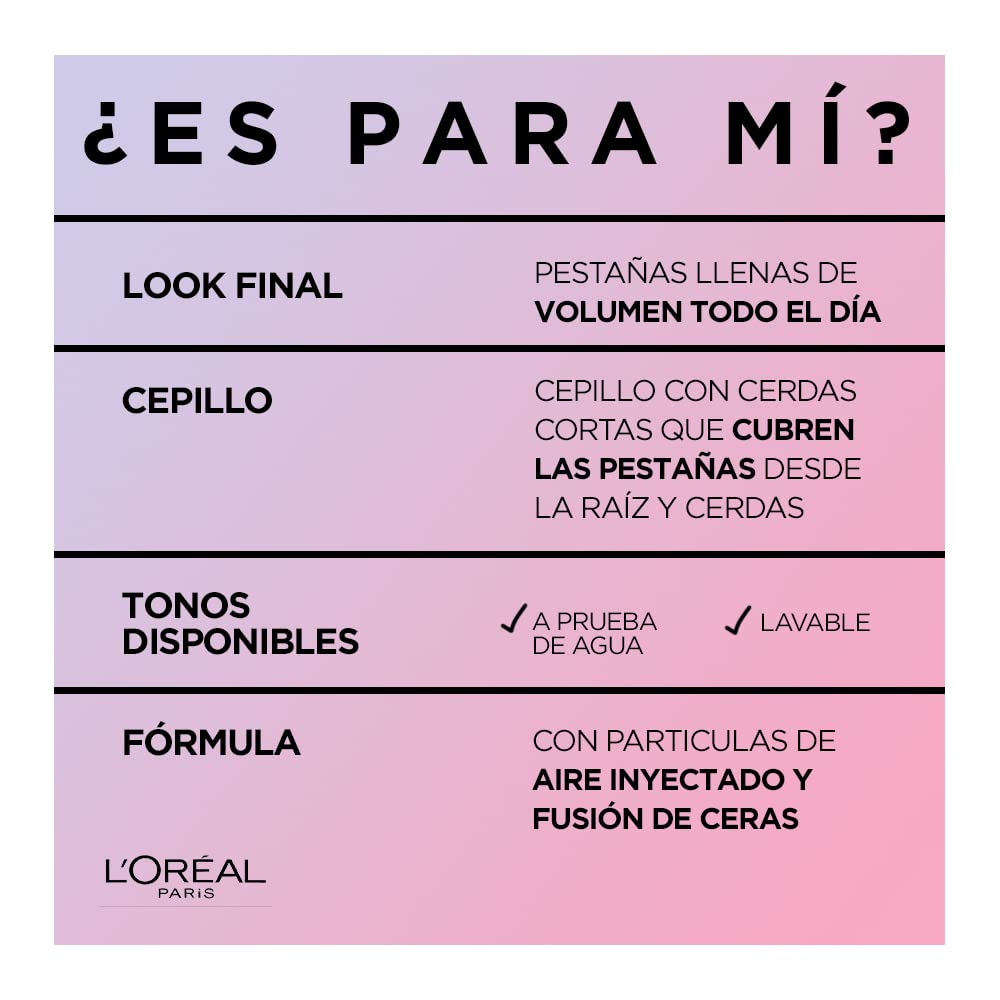 Resistente al agua para todo el día con Air Volume Mega Mascara