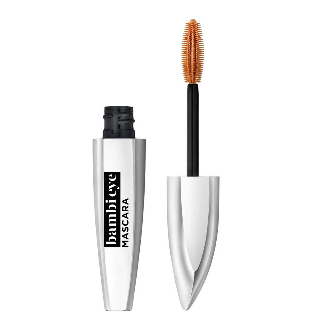 L'Oreal Paris Bambi Eye Mascara, aplicación suave para realzar la mirada sin grumos.