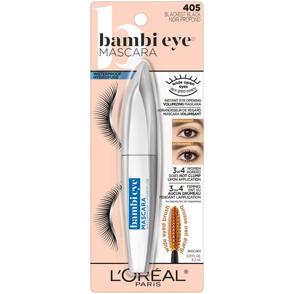 L'Oreal Paris Bambi Eye Mascara: cepillos largos y cortos para separar pestañas.