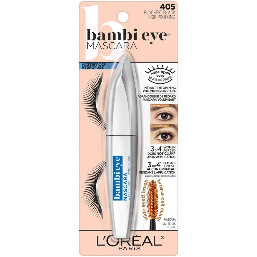 L'Oreal Paris Bambi Eye Mascara: cepillos largos y cortos para separar pestañas.