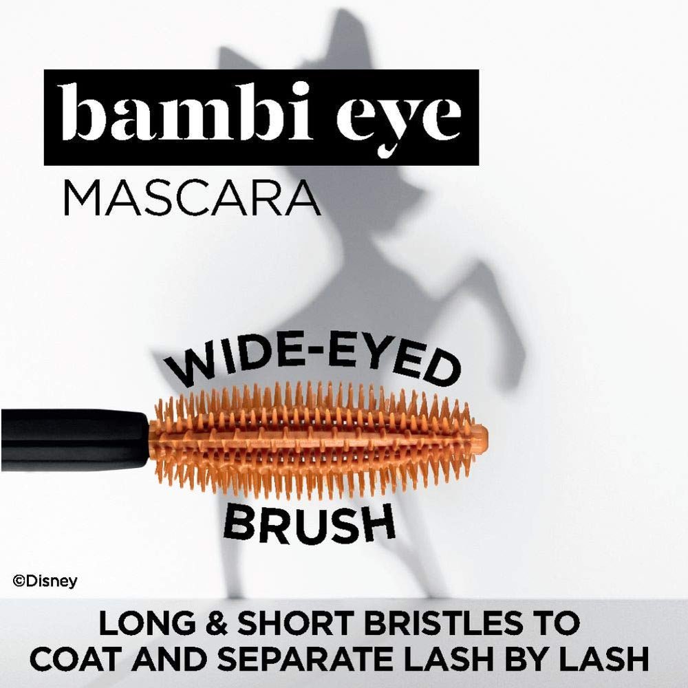 L'Oreal Paris Bambi Eye Mascara, define pestañas para una mirada amplia.