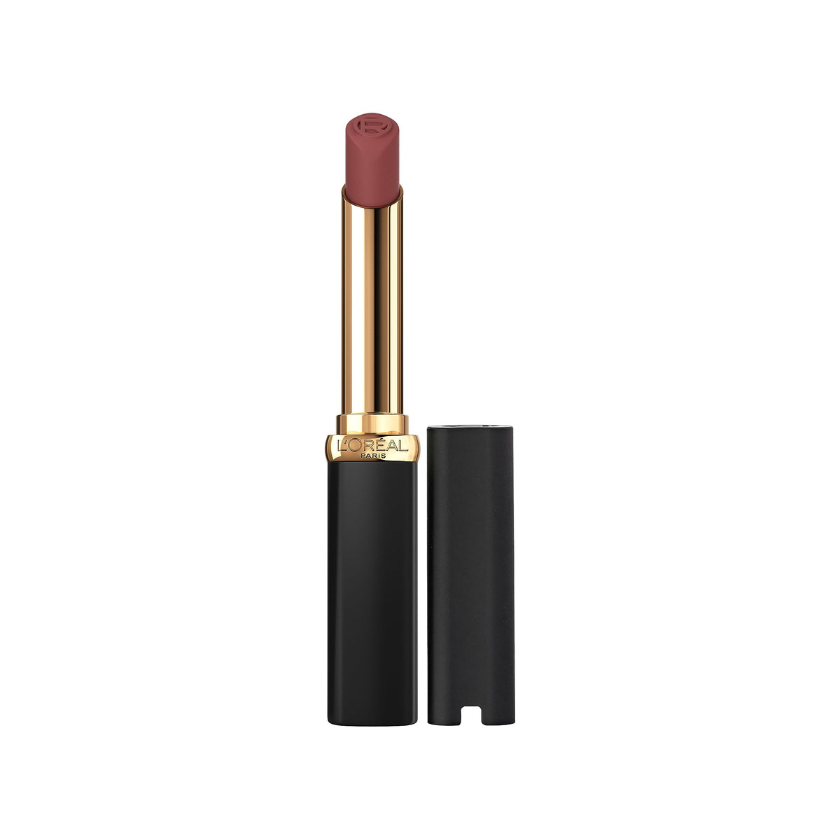 Barra Color Riche Intenso Mate de L'Oreal Paris con aplicador delgado para contorno preciso.