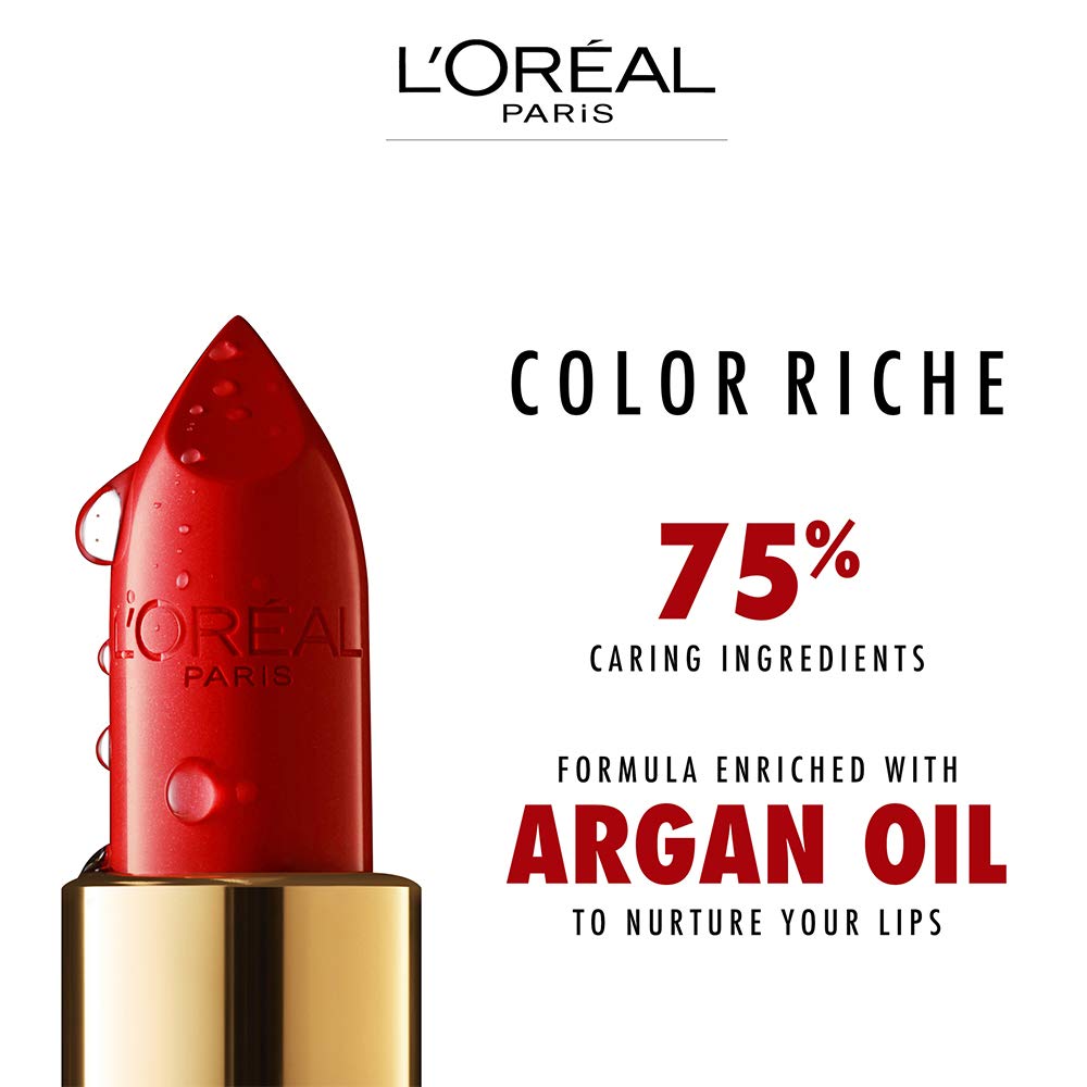 L'Oréal Paris Color Riche Original Cremoso textura satinada ofrece acabado suave y sedoso