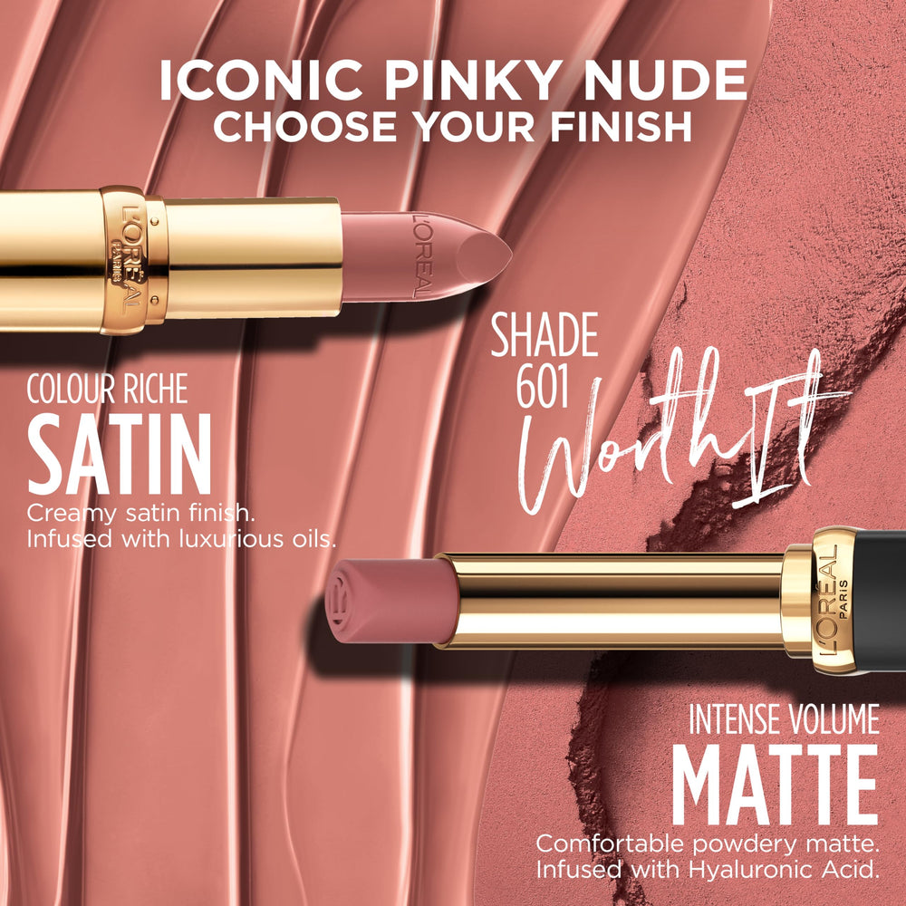 L’Oréal Paris Color Riche Satinado labial, fórmula para una pasada y color duradero.