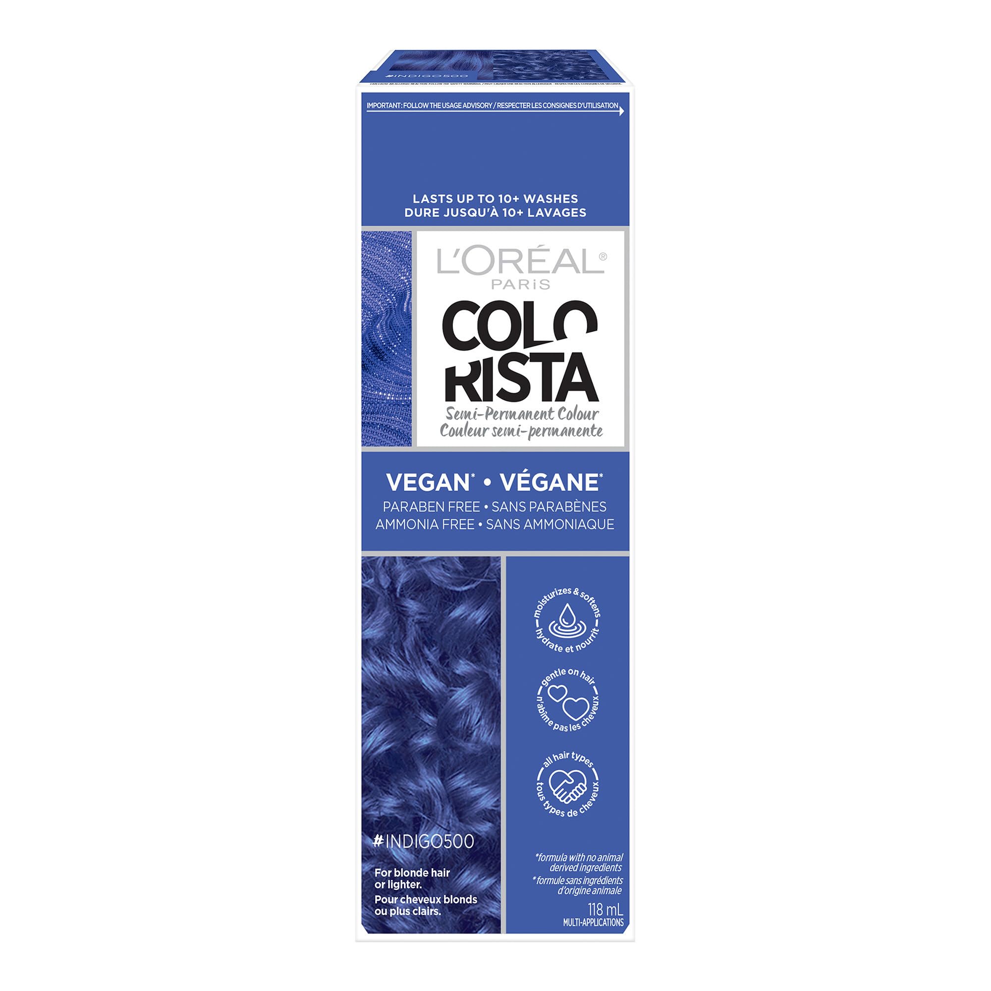 L'Oréal Paris Colorista Indigo, aplicación suave para cabello rubio decolorado