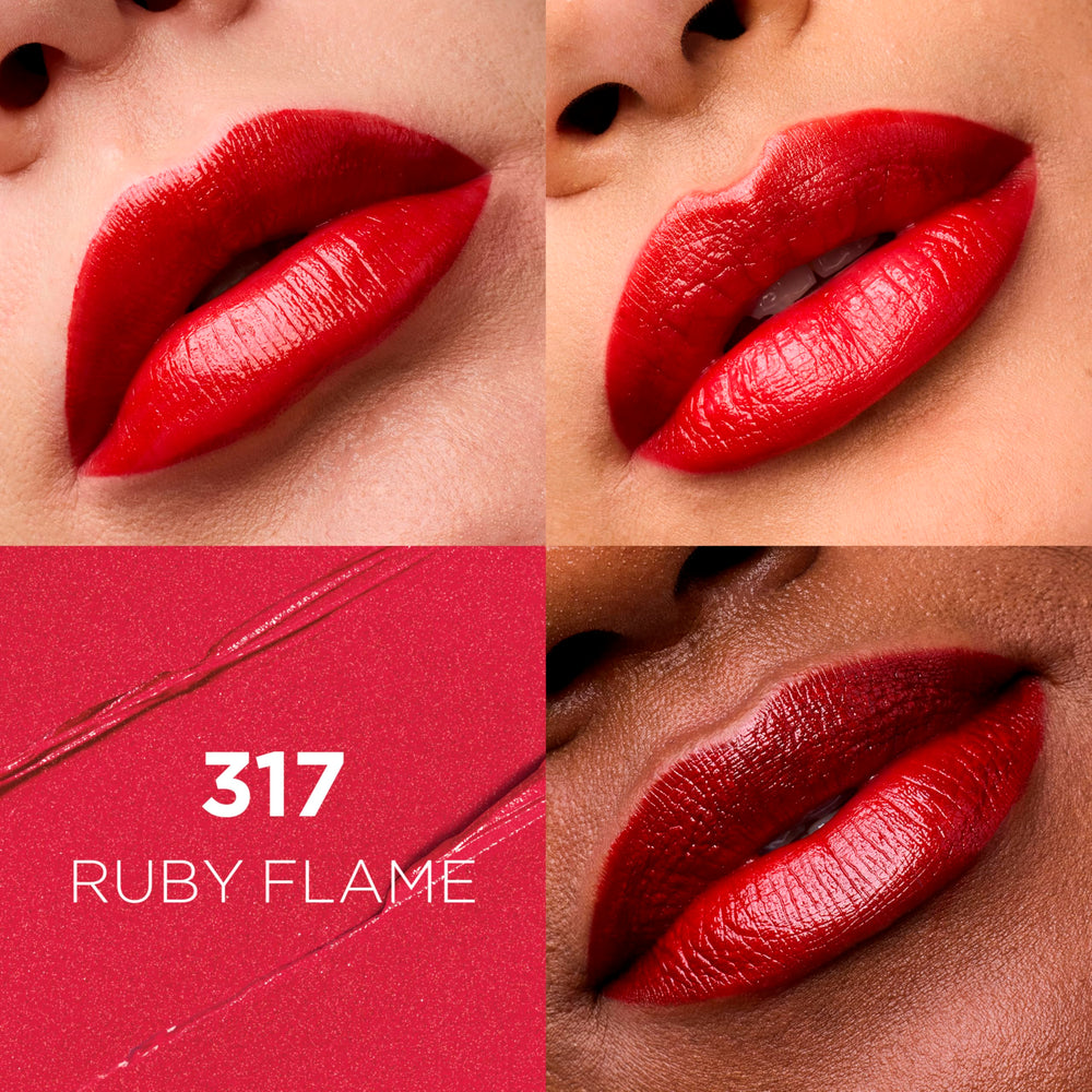 L'Oreal Paris Colour Riche Ruby Flame: textura cremosa que desliza para un acabado suave.