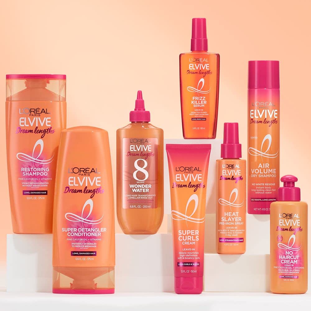 Uso-diario en cabello largo con Elvive Dream Lengths para refrescar y definir.