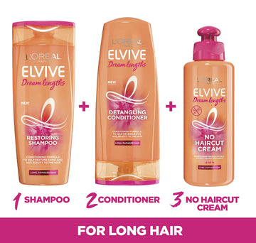 Textura nutritiva de Elvive Dream Lengths para cabello suave.