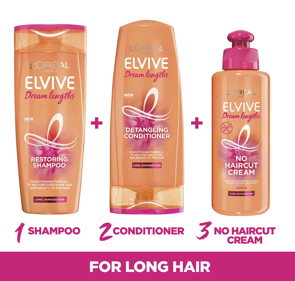 Textura nutritiva de Elvive Dream Lengths para cabello suave.