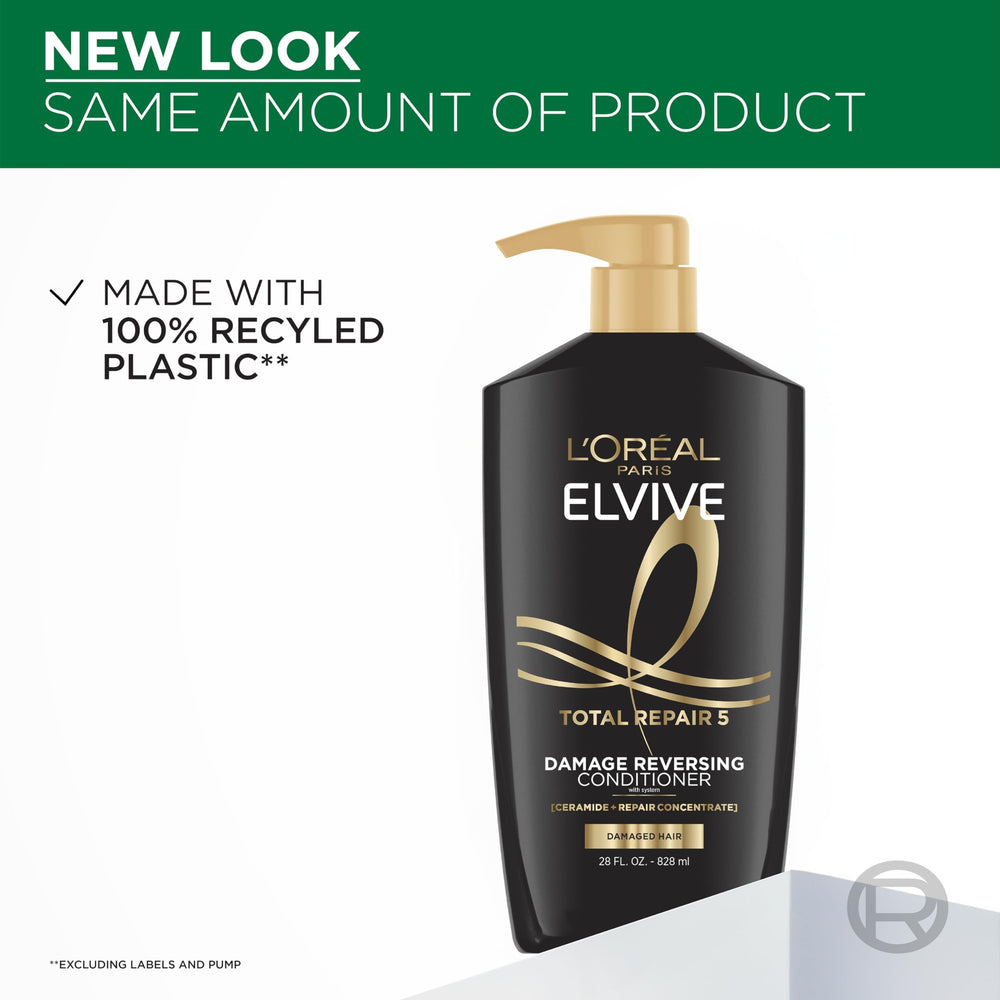 Brillo sedoso en el cabello tras usar Elvive Total Repair.