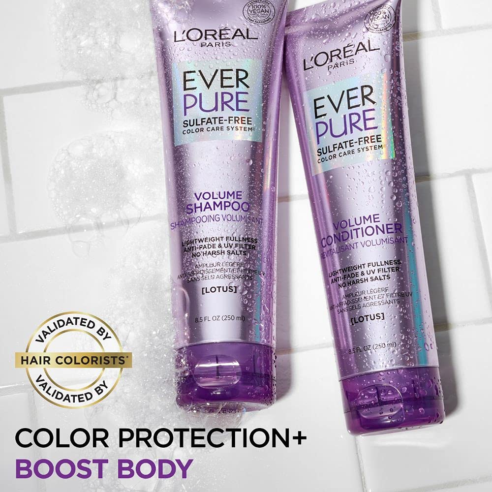 L’Oréal Paris EverPure Cuidado del color: fórmula suave para cabellos tratados.