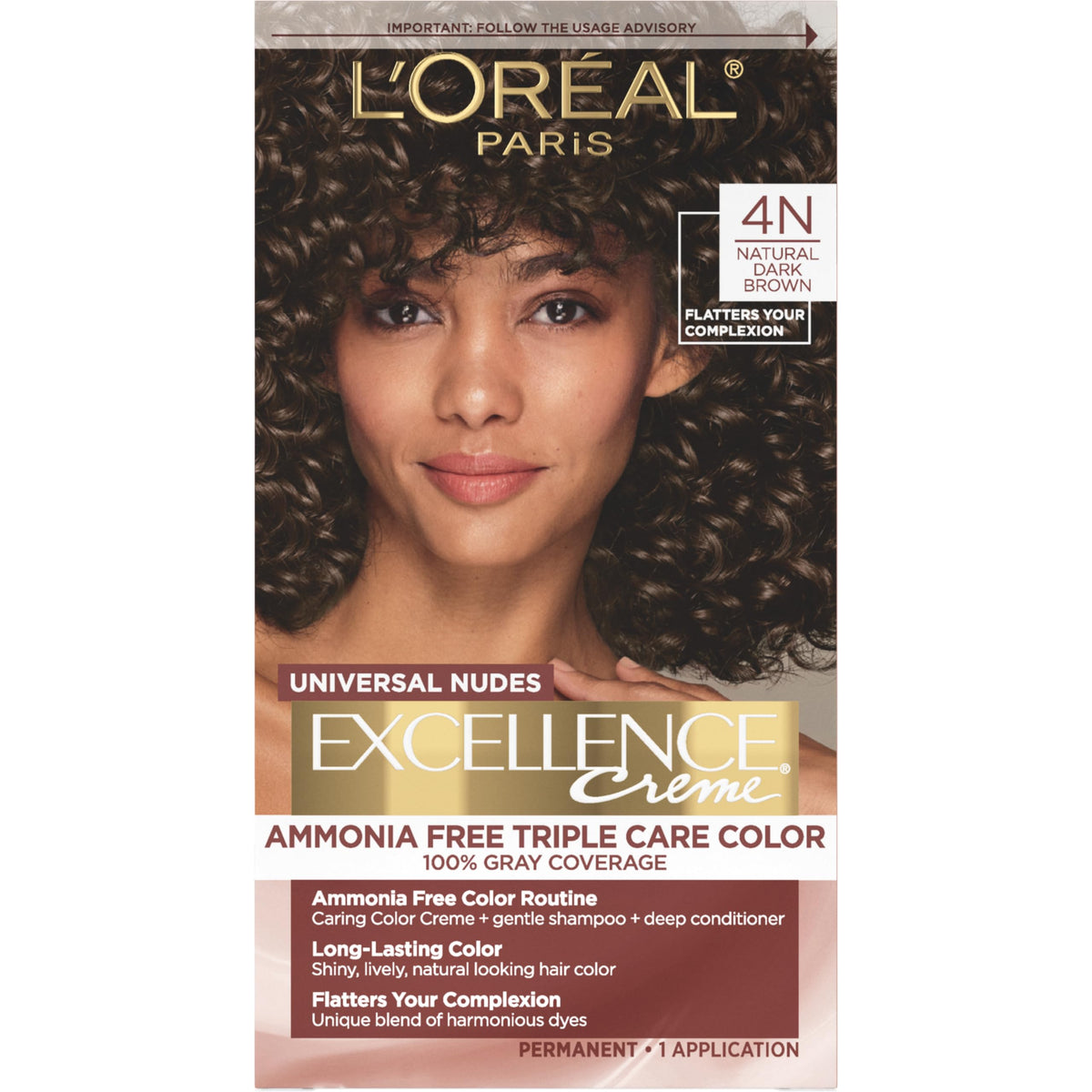 L’Oréal Paris Excellence Universal Nudes, bote de color, cobertura de canas sin amoníaco